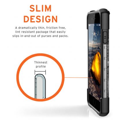 Urban Armor Gear Plasma Case - удароустойчив хибриден кейс за iPhone SE (2020), iPhone 8, iPhone 7, iPhone 6S, iPhone 6 (прозрачен) 6