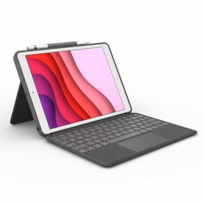 Logitech Combo Touch - безжична клавиатура и тракпад, с кейс и  поставка за iPad 7 (2019) (черен) 2