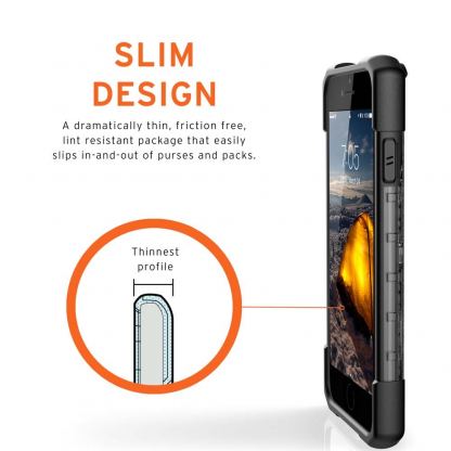Urban Armor Gear Plasma Case - удароустойчив хибриден кейс за iPhone SE (2020), iPhone 8, iPhone 7, iPhone 6S, iPhone 6 (черен) 6