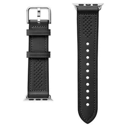 Spigen Retro Fit Band - кожена каишка за Apple Watch 38mm, 40mm (черен) 4