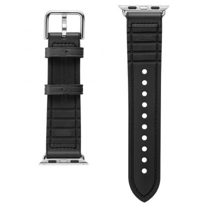 Spigen Retro Fit Band - кожена каишка за Apple Watch 38mm, 40mm (черен) 5