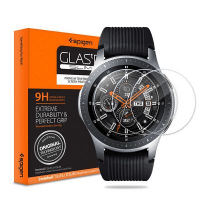 Spigen Tempered Glass GLAS.tR Slim - комплект от 3 броя най-висок клас стъклено защитно покритие за дисплея на Samsung Galaxy Watch (46mm) (прозрачен) 4