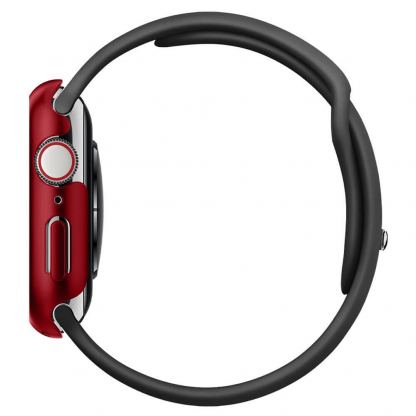 Spigen Thin Fit Case - качествен твърд кейс за Apple Watch 44 mm (червен) 7