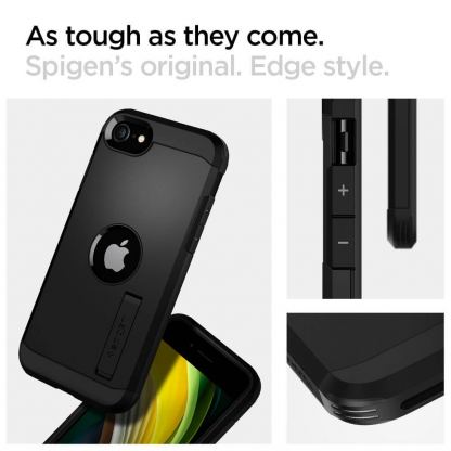 Spigen Tough Armor Case - хибриден кейс с най-висока степен на защита за iPhone SE (2020) (черен) 3