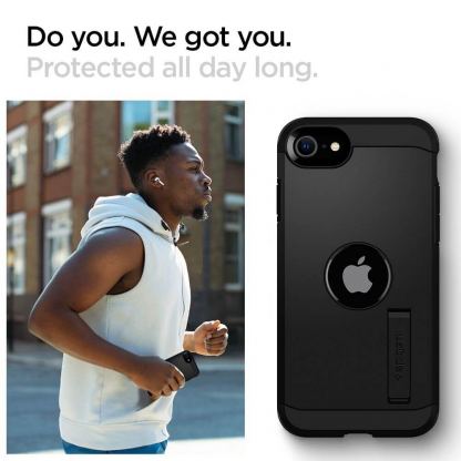 Spigen Tough Armor Case - хибриден кейс с най-висока степен на защита за iPhone SE (2020) (черен) 4