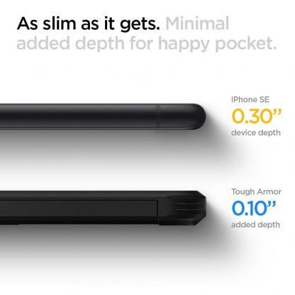 Spigen Tough Armor Case - хибриден кейс с най-висока степен на защита за iPhone SE (2020) (черен) 5