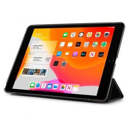 Spigen Case Smart Fold - кожен кейс и поставка за iPad 7 (2019) (черен) 8