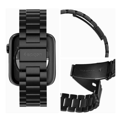 Spigen Modern Fit Band - стоманена каишка за Apple Watch 42mm, 44mm (черен) 5