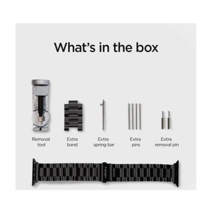 Spigen Modern Fit Band - стоманена каишка за Apple Watch 42mm, 44mm (черен) 6