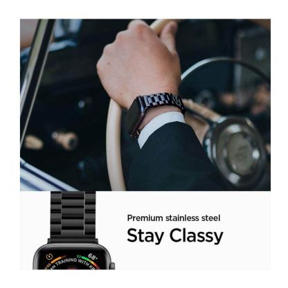 Spigen Modern Fit Band - стоманена каишка за Apple Watch 42mm, 44mm (черен) 11