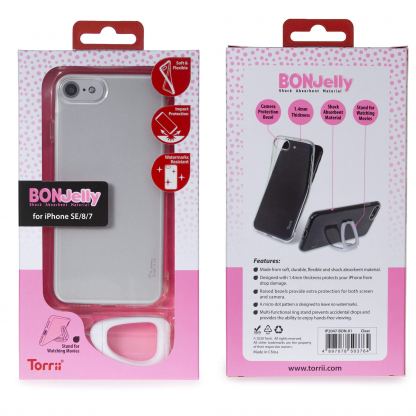Torrii BonJelly Case - силиконов (TPU) калъф за iPhone SE (2020), iPhone 8, iPhone 7 (прозрачен) 2