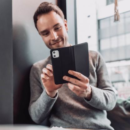 4smarts Flip Case URBAN Lite - кожен калъф с поставка и отделение за кр. карта за Samsung Galaxy A11 (черен) 5