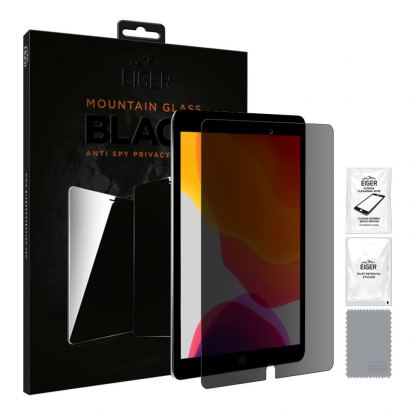 Eiger Mountain Glass Black Anti-Spy Privacy Filter Tempered Glass - калено стъклено защитно покритие с определен ъгъл на виждане за дисплея на iPad 7 (2019)