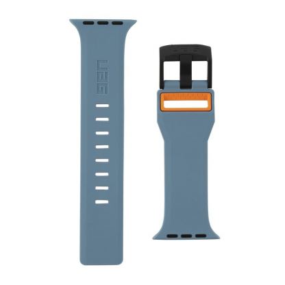Urban Armor Gear Civilian Strap - изключително здрава силиконова каишка за Apple Watch 42мм, 44мм (син-оранжев) 4