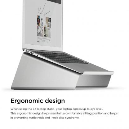 Elago L4 Stand - ергономична дизайнерска поставка за MacBook, преносими компютри и таблети (сребрист) 2