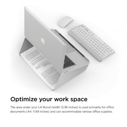 Elago L4 Stand - ергономична дизайнерска поставка за MacBook, преносими компютри и таблети (сребрист) 4