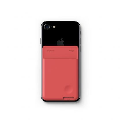 Elago Card Pocket - поставка тип джоб за документи и карти, прикрепяща се към всяко мобилно устройство (червен) 2