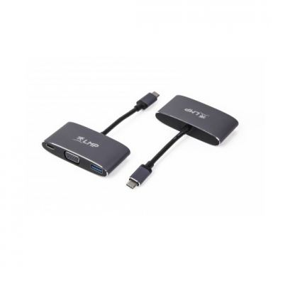 LMP USB-C Multiport Adapter VGA & USB 3.0 - адаптер за свързване от USB-C към VGA, USB-C, USB-A (тъмносив) 3