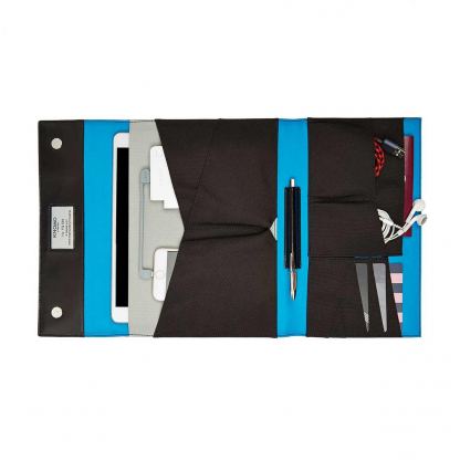 Knomo Soho Knomad Mini Portable Organiser - луксозен кожен калъф (естествена кожа) и органайзер за таблети до 8 инча (черен) 5