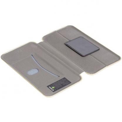 Krusell Orsa Folio Case 5XL - универсален кожен калъф  за смартфони до 6.3 инча, снабден със слот за кр. карти в златист цвят 6