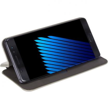 Krusell Orsa Folio Case 5XL - универсален кожен калъф  за смартфони до 6.3 инча, снабден със слот за кр. карти в сребрист  цвят 5