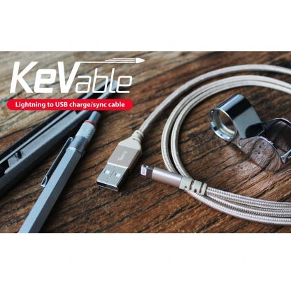Torrii KeVable Lightning to USB (1 meter) - изключително здрав кевларен Lightning кабел за iPhone, iPad, iPod с Lightning (1 метър) (черен) 4