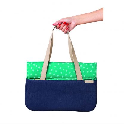 STM Grace Deluxe Laptop Sleeve - дизайнерска чанта с дръжки за MacBook Pro Retina 13 и преносими компютри до 13 инча (син-зелен) 4