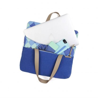 STM Grace Deluxe Laptop Sleeve - дизайнерска чанта с дръжки за MacBook Pro Retina 13 и преносими компютри до 13 инча (светлосин) 4