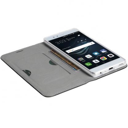 Krusell Malmo 4 Card FolioCase - кожен калъф, тип портфейл и поставка за Huawei P10 (черен) 3