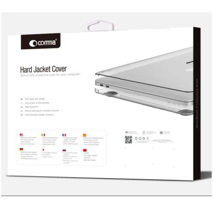 Comma Hard Jacket Cover - тънък (1мм.) предпазен кейс за MacBook Pro Touch Bar 15 (сив-прозрачен) 5