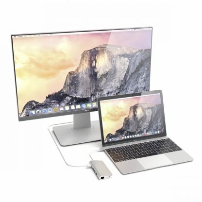 Satechi USB-C Aluminum Multiport Adapter - мултифункционален хъб за свързване на допълнителна периферия за компютри с USB-C (сребрист) 2
