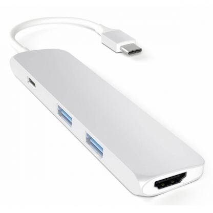 Satechi USB-C Multiport Adapter - мултифункционален хъб за свързване на допълнителна периферия за компютри с USB-C (сребрист) 9
