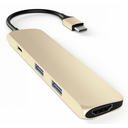 Satechi USB-C Multiport Adapter - мултифункционален хъб за свързване на допълнителна периферия за компютри с USB-C (златист) 9