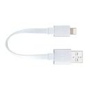 Just Mobile AluCable Flat Mini 10cm Lightning Cable - изключително здрав и качествен Lightning кабел за iPhone, iPad, iPod с Lightning (10 см.) (сребрист) 2