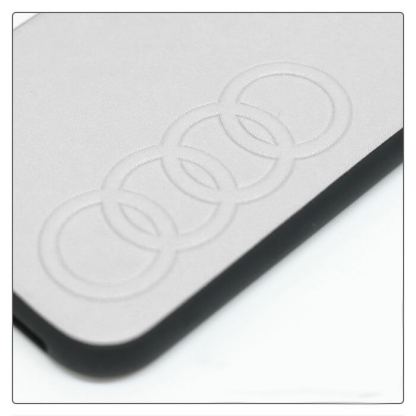 Audi Leather Hard Case - кожен кейс за iPhone SE (2020), iPhone 8, iPhone 7 (бял) 2