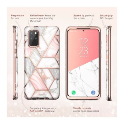 i-Blason Cosmo Protective Case - удароустойчив хибриден кейс за Samsung Galaxy S20 Plus (бял) 7