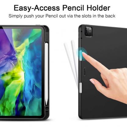 ESR Rebound Pencil Case - полиуретанов калъф с поставка и отделение за Apple Pencil 2 за iPad Pro 11 (2020), iPad Pro 11 (2018) (черен) 4