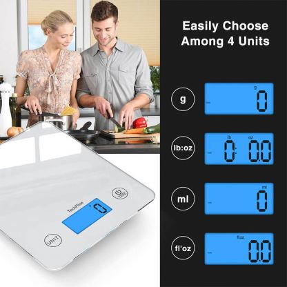 TechRise HKS05651WA01 Kitchen Scale Digital - кухненска везна с дисллей за измерване на теглото на хранителни продукти (бял) 2