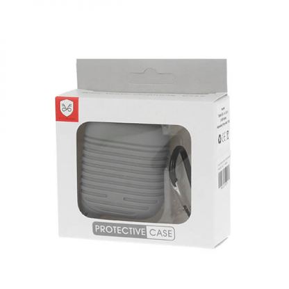 Silicone Case with Carabiner v2 - силиконов калъф с карабинер за Apple Airpods и Apple Airpods 2 (светлорозов) 2