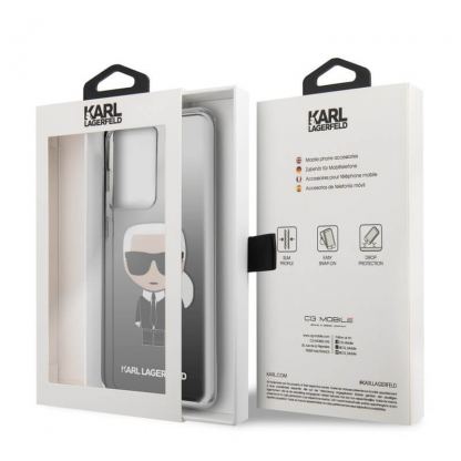 Karl Lagerfeld Iconic Gradient Case - дизайнерски кейс с висока защита за Samsung Galaxy S20 Ultra (черен) 6