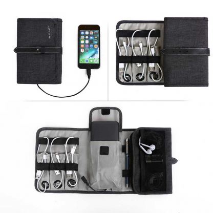 Bagsmart Lax Electronics Organizer - органайзер за захранване, кабели, слушалки и други аксесоари (сив) 4