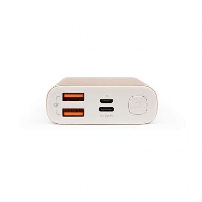 Vonmahlen Evergreen QC 3.0 Power Bank 10000 mAh - външна батерия с два USB изхода и USB-C порт и технология за бързо зареждане (розово злато) 6