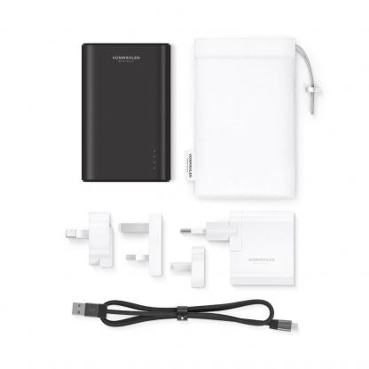 Vonmahlen Evergreen QC 3.0 Power Bank 10000 mAh - външна батерия с два USB изхода и USB-C порт и технология за бързо зареждане (черен) 3