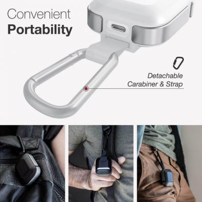 XDoria Defense Trek for AirPods - удароустойчив кейс с карабинер за Apple Airpods (сребрист) 7