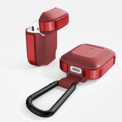 XDoria Defense Trek for AirPods - удароустойчив кейс с карабинер за Apple Airpods (червен) 4