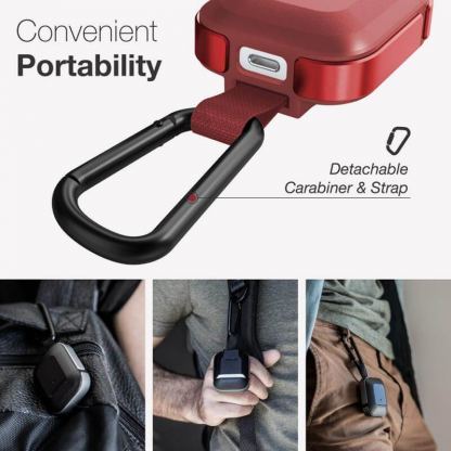 XDoria Defense Trek for AirPods - удароустойчив кейс с карабинер за Apple Airpods (червен) 7