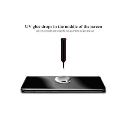 Nano Liquid UV Full Glue Tempered Glass - стъклено защитно покритие с течно лепило и UV лампа за дисплея на iPhone XR (прозрачен) 2