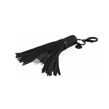 Rebecca Minkoff Power Tassel Lightning to USB Cable - кабел тип ключодържател и външна батерия (900 mAh) за всички устройства с Lightning порт (черен) 4