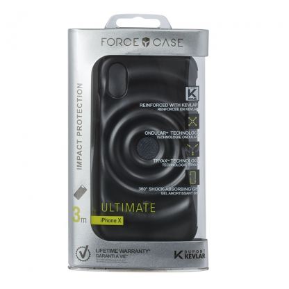 Force Case Ultimate - удароустойчив TPU калъф за iPhone XS, iPhone X (черен) 4