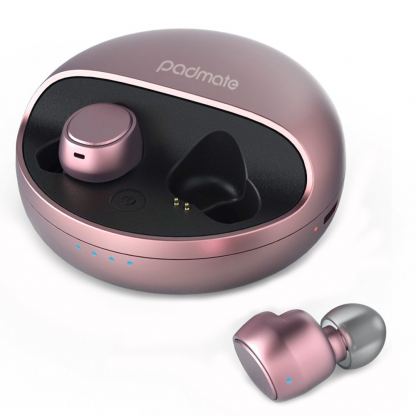 Padmate Tempo X12 TWS In-Ear Headset - безжични Bluetooth слушалки с микрофон за мобилни устройства (розово злато) 